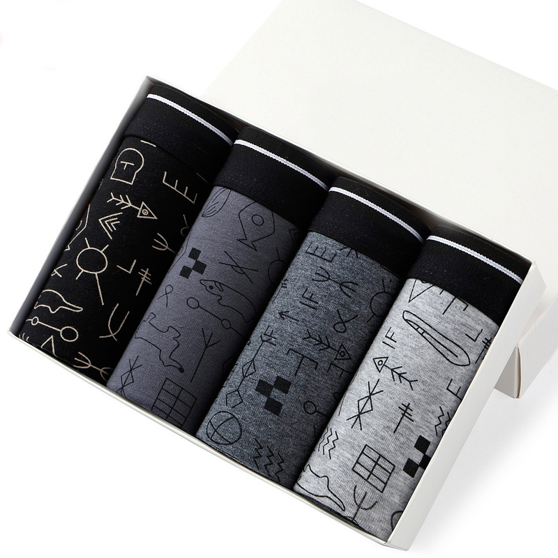 4pcs Men's Panties Sexy Shorts - Boxer Brief Pack Cotton recension och pris